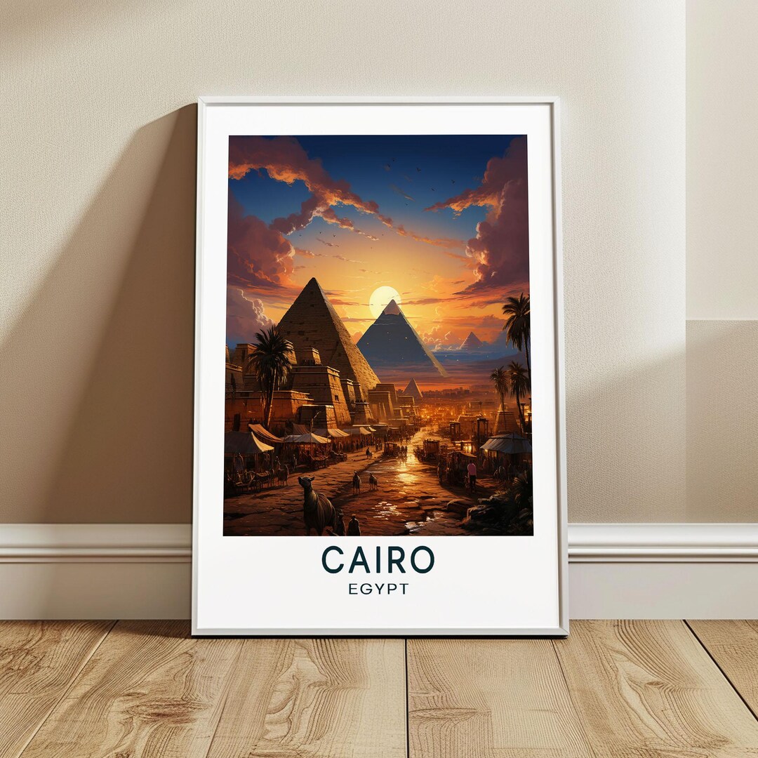 Cairo Egypt Travel Print Wall Art, Egypt Travel Poster, Hanging Home ...