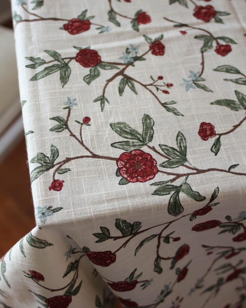 Square cotton-linen red floral card table cloth, perfect for game nights, holiday dinners, or everyday use. Washable and reusable, this mahjong table cloth protects your table while adding charm. With William Morris-inspired floral prints, it doubles as a Christmas table cloth or festive table topper. Durable and eco-friendly, this game table cover is ideal for poker, bridge, or family celebrations. Fits table size upto 35" x 35"