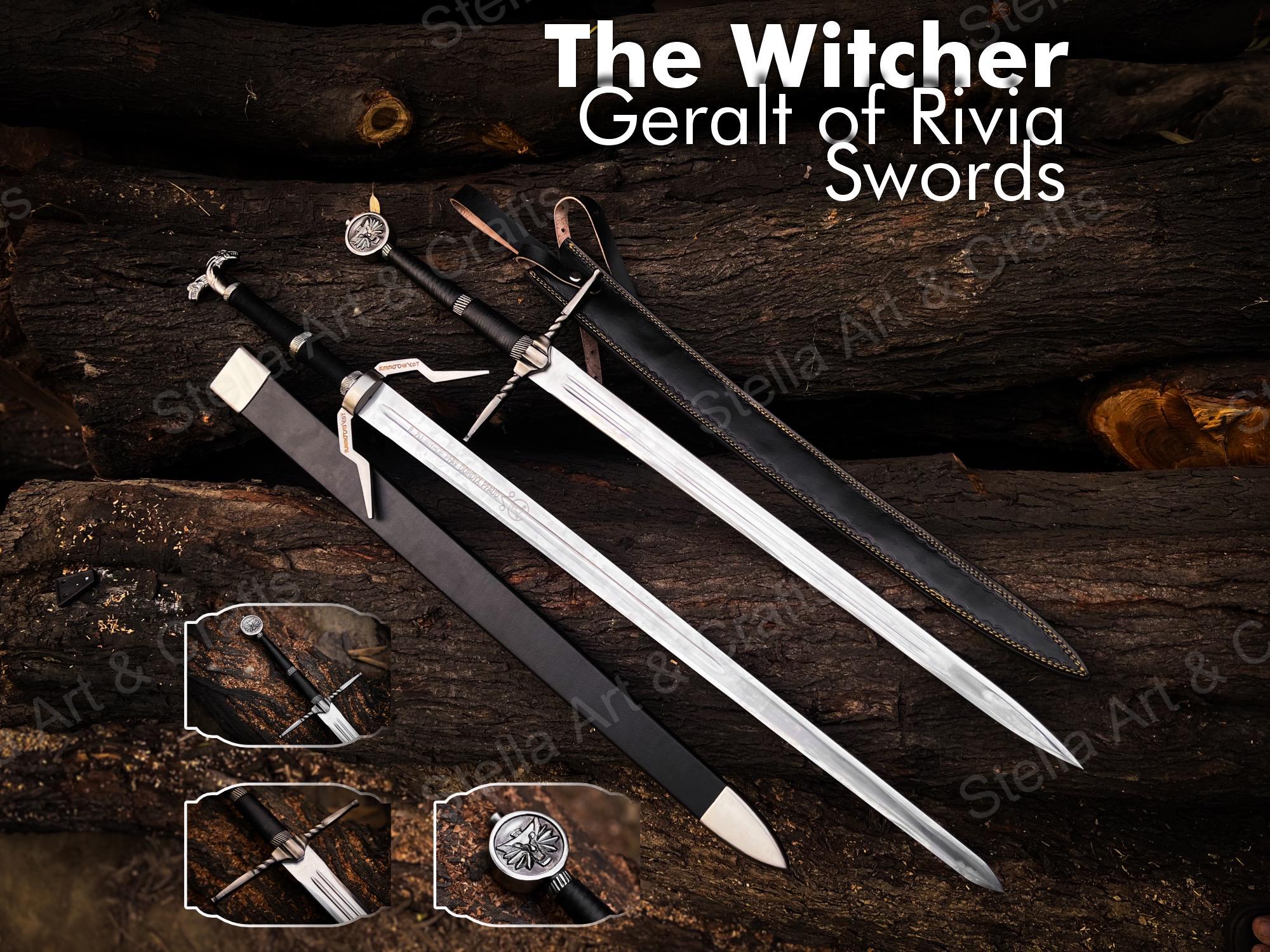 Handmade Witcher Sword - Master Sword OF Geralt Of Rivia, Feline Steel sword, Personalized Birthday gift for boyfriend
