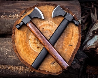Handgefertigte Mini Wikinger Axt aus Kohlenstoffstahl: Trauzeuge Geschenk, Camping Beil, personalisiertes Geschenk für Freund