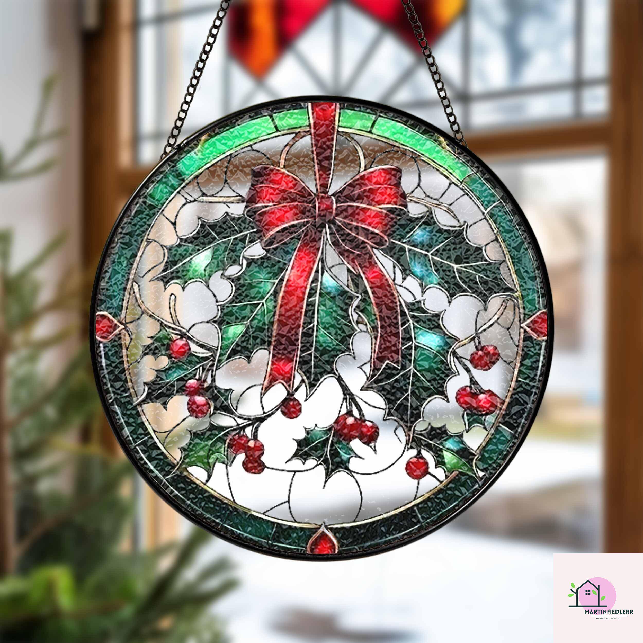 JGS Buntglas-Zuckerstangen-Sonnenfänger – Weihnachts-Deko Für Fenster Oder Baum