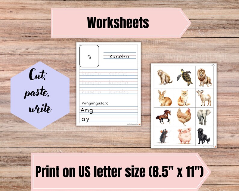 Kids Tagalog Animal Flashcards Set 1 I Printable Filipino Worksheets