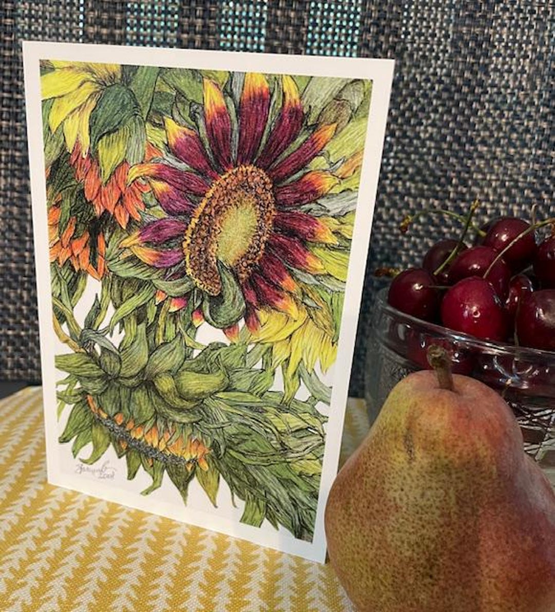 Sunflower Blank Greeting Card - Etsy
