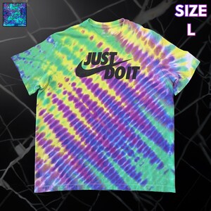 Purple Glitch 1 of 1 Tie-Dyed Tee (Size L)