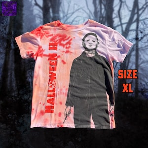 DFNT 1 van 1 custom tie-dyed Halloween II Myers Horror-T-shirt (XL)