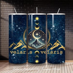Velaris Starlight City Tumbler Wrap| Night Court 20oz Tumbler Wrap| Celestial Tumbler Wrap| ACOTAR Tumbler Wrap| Velaris Tumbler PNG| ACOTAR