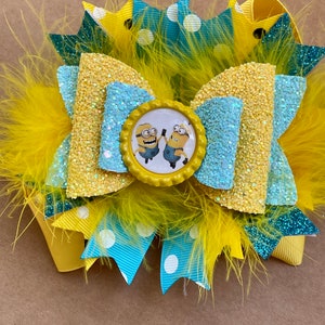 Minion Despicable Me Inspired Bow Light  Blue