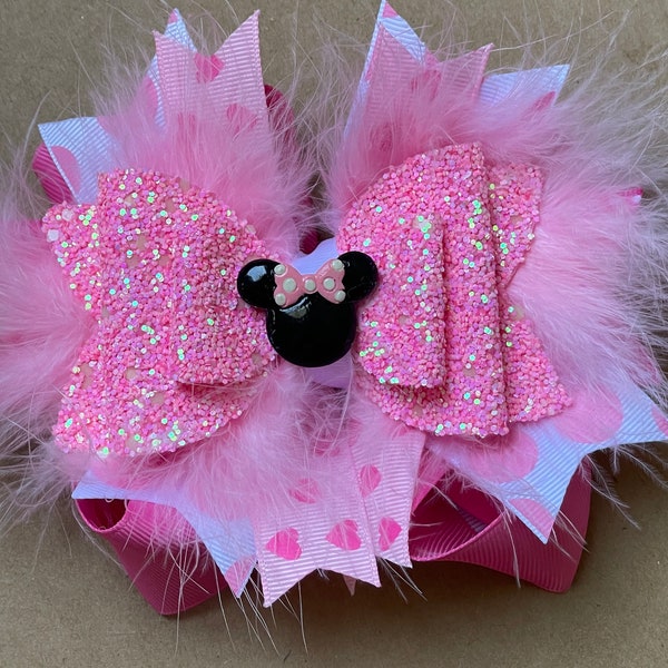 Minnie Mouse 5” Bow - Hot Pink