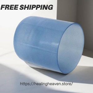 432hz/440hz 6/7/8 Inch Blue Alchemy Clear Quartz Crystal Singing Bowl with Accessories, Relaxing Sounds Bowl for Yoga & Meditation