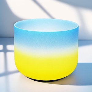 432Hz/440Hz 8インチ レインボーグラデーション フロストクォーツ クリスタルシンギングボウル ヨガ＆瞑想用 瞑想用クリスタルボウル アクセサリー付き