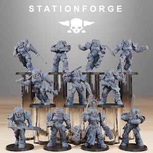 Station Forge - 50x Sokratis Nahkampfinfanterie - 3D Gedruckt - Grimdark Future - Full Squad BULK - 50x Modelle