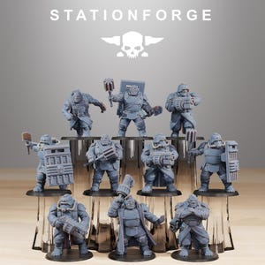 Station Forge - GrimGuard Mutants - 3d Printed - Grimdark Future - Full Squad (All Pieces)