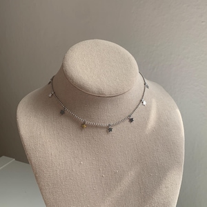 Dainty Star Silver Stainless Steel Necklace, Gothic Style Streetwear Necklace, Punk Star Necklace, Y2k Star Choker Necklace Set Jewelry