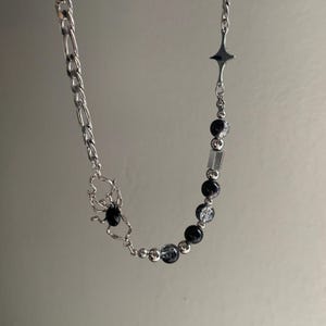 Black Spider Stainless Steel Necklace, Gothic Style Streetwear Punk Stainless Steel Necklace, Y2k Man Woman Necklace Jewelry, Gift for her