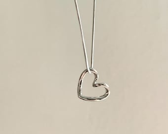 Dainty Silver Star Heart Necklace, Sweet Heart Bestie Matching Necklace, Y2K Grunge Star Minimalist Necklace, Valentines Day Gift For Her