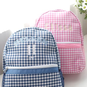 Custom Checkered Backpack,Plaid Personalized Backpack,Name Embroidery Bag，A Backpack With a Large Capacity,Back To School Gifts For Teen