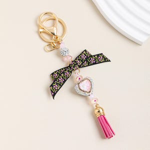 Heart Bow KeyChain, Keychain Charm, Car Accessory for Woman, Bag Accessory, Key Ring for Girl, Metal keychain, Key Chain for Women