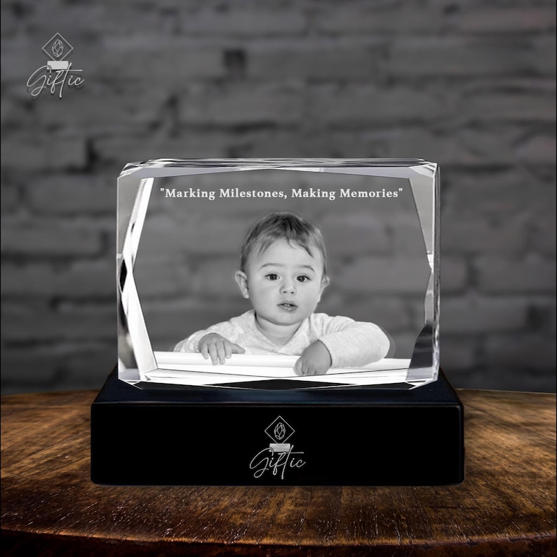 3D Modern Rectangle Wide Crystal Photo, Personalised gift for Him, Her, Mom, Dad, Customised Anniversary Gifts, Mother's Day Gift, Father's Day Gift, Valentine's Day Gift, Anniversary Gift, Birthday Gift, Newborn Baby Gift.