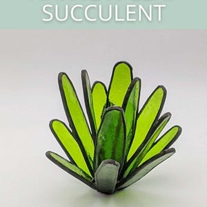 Tutoriel 3D de succulentes feuilles étroites, modèle de vitrail DIY, téléchargement numérique PDF, sculpture de plante d'aloès en verre, licence commerciale passe-temps