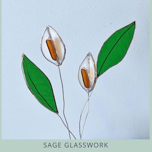 3D Peace Lily TUTORIAL, DIY Stained Glass pattern PDF digital download for glass forever plant art, Hobby Commercial license