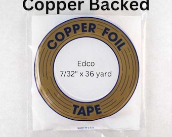 7/32" Edco Copper Backed foil tape roll of 36 yards, 1.25mil sizing, Stained Glass Supply