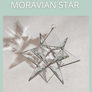 TUTORIAL Bevel Moravian Star Spinner, 12-zackiger Stern Stained Glass PDF digitale Anleitung für Glaskunst, Hobby und kommerzielle Lizenz