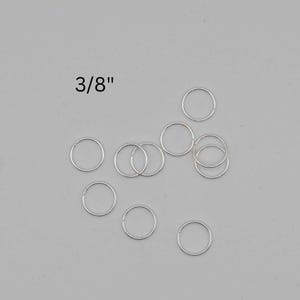 3/8&quot; Jump rings for stained glass and jewelry, 10 pack of 10mm pre-tinned copper rings in 16 gauge wire, 10 hoops for hanging displays