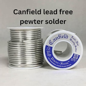 Canfield Solder Lead Free Pewter solder, 1 lb spool of solid core solder for Stained Glass and leaded glass work
