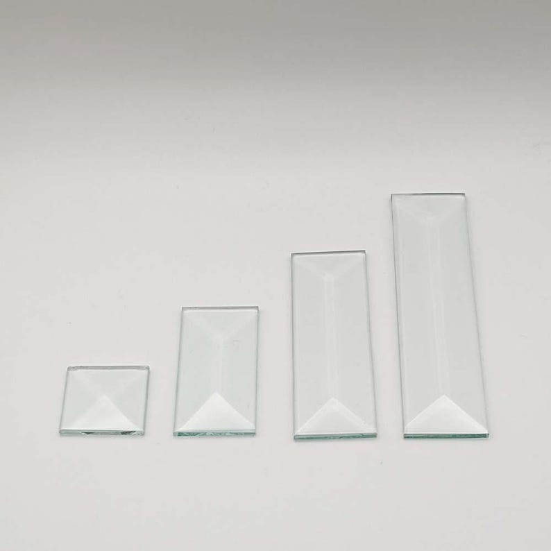 Rectangle Beveled Glass, 1 Piece Clear Glass Pencil Bevel1 Inch Side by ...