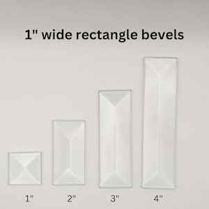 Rectangle Beveled Glass, 1 piece clear glass pencil bevel1 inch side by 1&quot; 2&quot; 3&quot; or 4&quot; for DIY stained glass suncatchers