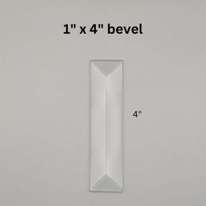 1&quot; x 4&quot; Rectangle Beveled Glass, 1 piece clear glass pencil bevel 1 inch wide by 4&quot; for DIY stained glass suncatchers