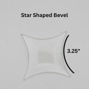 3.25&quot; Star Glass Bevel, 1 piece clear glass bevel 3 1/4 inch concave sides for DIY stained glass crystal suncatchers