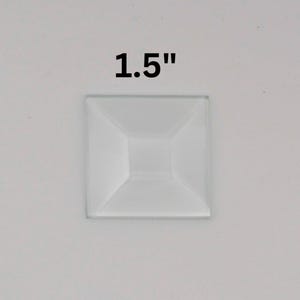 1.5&quot; Square Glass Bevel, 1 piece clear glass bevel 1.5&quot; x 1.5&quot; for DIY stained glass crystal suncatchers