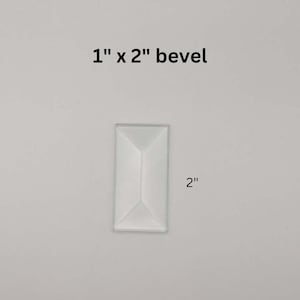 1&quot; x 2&quot; Rectangle Beveled Glass, 1 piece clear glass pencil bevel 1 inch wide by 2&quot; for DIY stained glass suncatchers