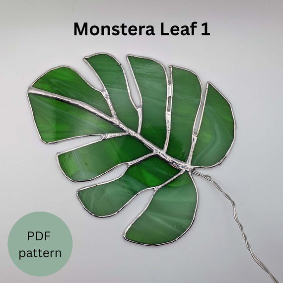 PATTERN Monstera Leaf 1 Stained Glass Pattern, PDF Digital Template for  Glass Art, Hobby/ Commercial License for DIY Suncatcher Houseplant - Etsy