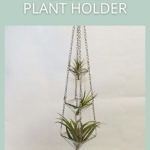 TUTORIAL Tiered Hanging Planter, Air Plant Holder Stained Glass pattern, PDF instructions for glass art, Hobby and commercial license DIY