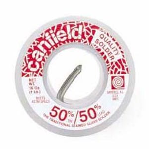 Canfield Solder 50/50 tin/lead, 1 lb spool of solid core solder for Stained Glass and leaded glass work