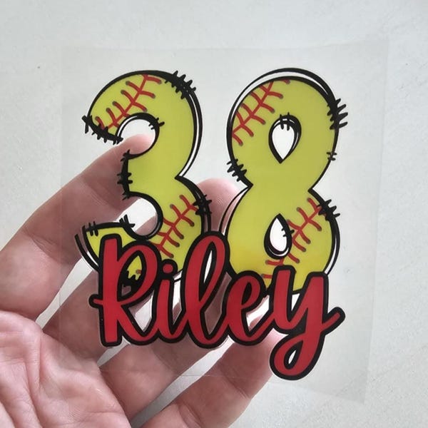 Custom Softball Helmet Decal, Personalized Name Sticker, UV DTF Print