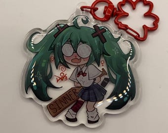 Rotten girl miku keychain 2.5"