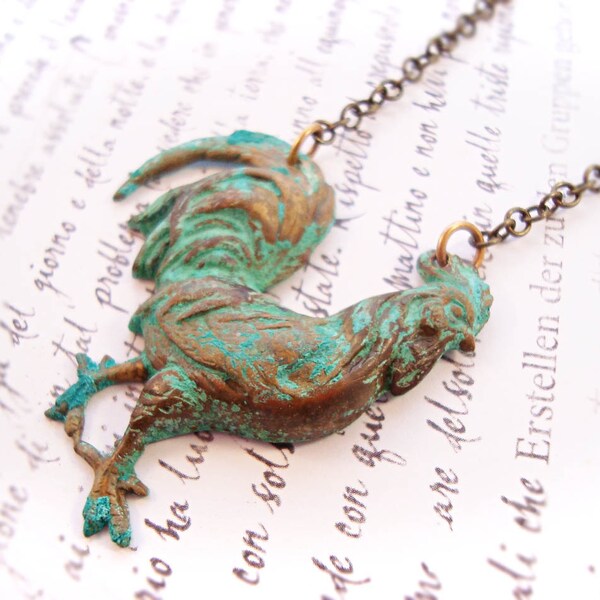 Rise and Shine rooster necklace