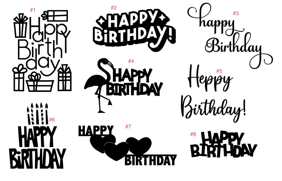 Custom Color Happy Birthday Decal Etsy