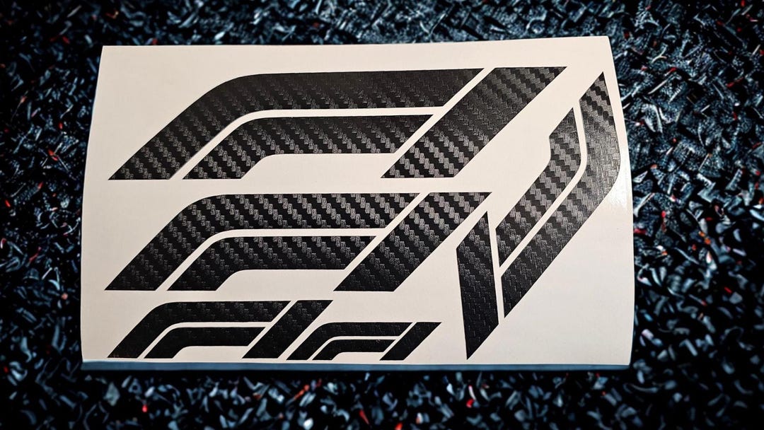 5x F1 Logo Vinyl Decal Carbon Fiber Look - Sticker – Formula One Racing ...