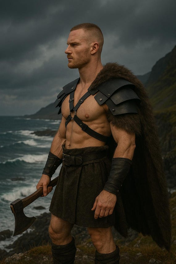 Handmade Leather Viking Armor: Gladiator Cosplay Harness