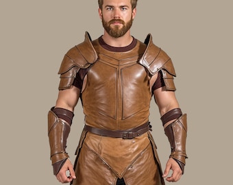 Handmade Leather Armor Set: Medieval LARP Cosplay Costume