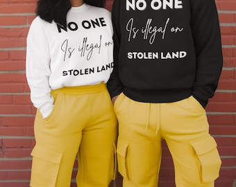 Sudadera de protesta por el activismo, sudadera de cuello redondo por la justicia social, sudadera "Nadie es ilegal", sudadera contra el racismo, sudadera sobre inmigración, unisex