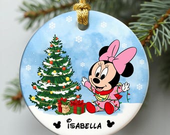 Baby Disney Christmas Ornament, Custom Baby Cartoon Ornament, Baby First Christmas Gift, Disney Ornament, Newborn Xmas Keepsake