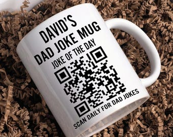 Custom Dad Joke Mug, Scan Daily For Dad Jokes, Funny Father Day Coffee Cup