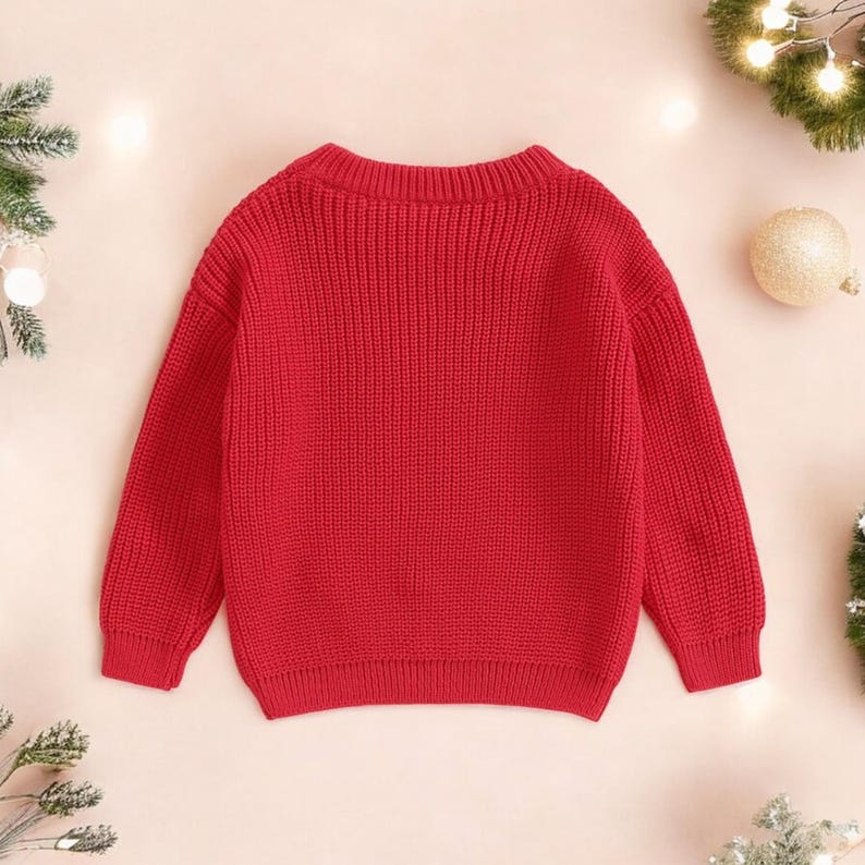 Beige Colorful Holly Jolly Christmas Knit Loose Sweater