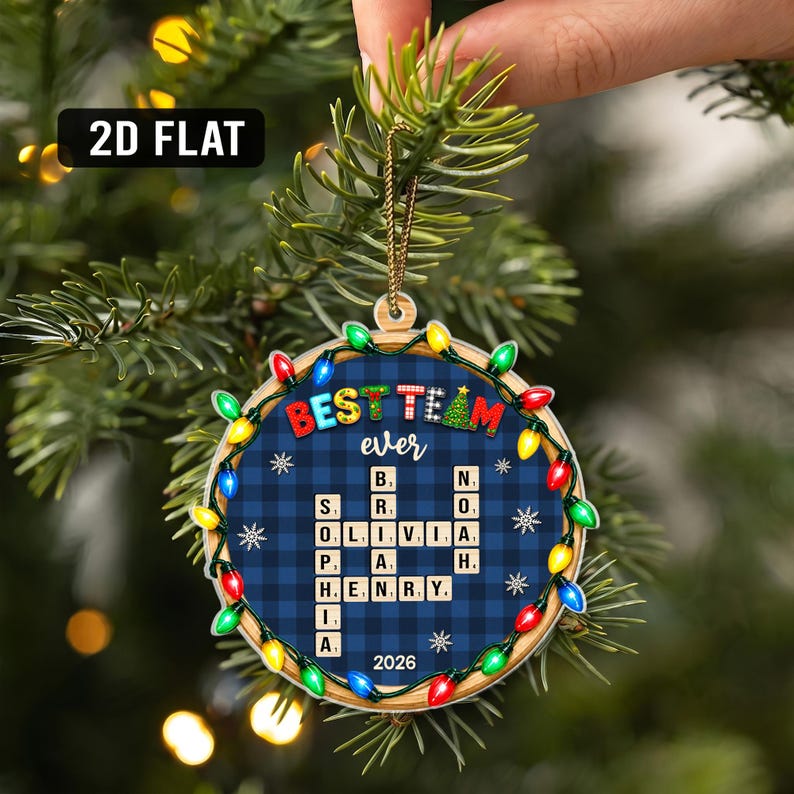 Scrabble Problem Personalized Best Team Ever Scrabble Wooden Ornament, Custom Team Name ...