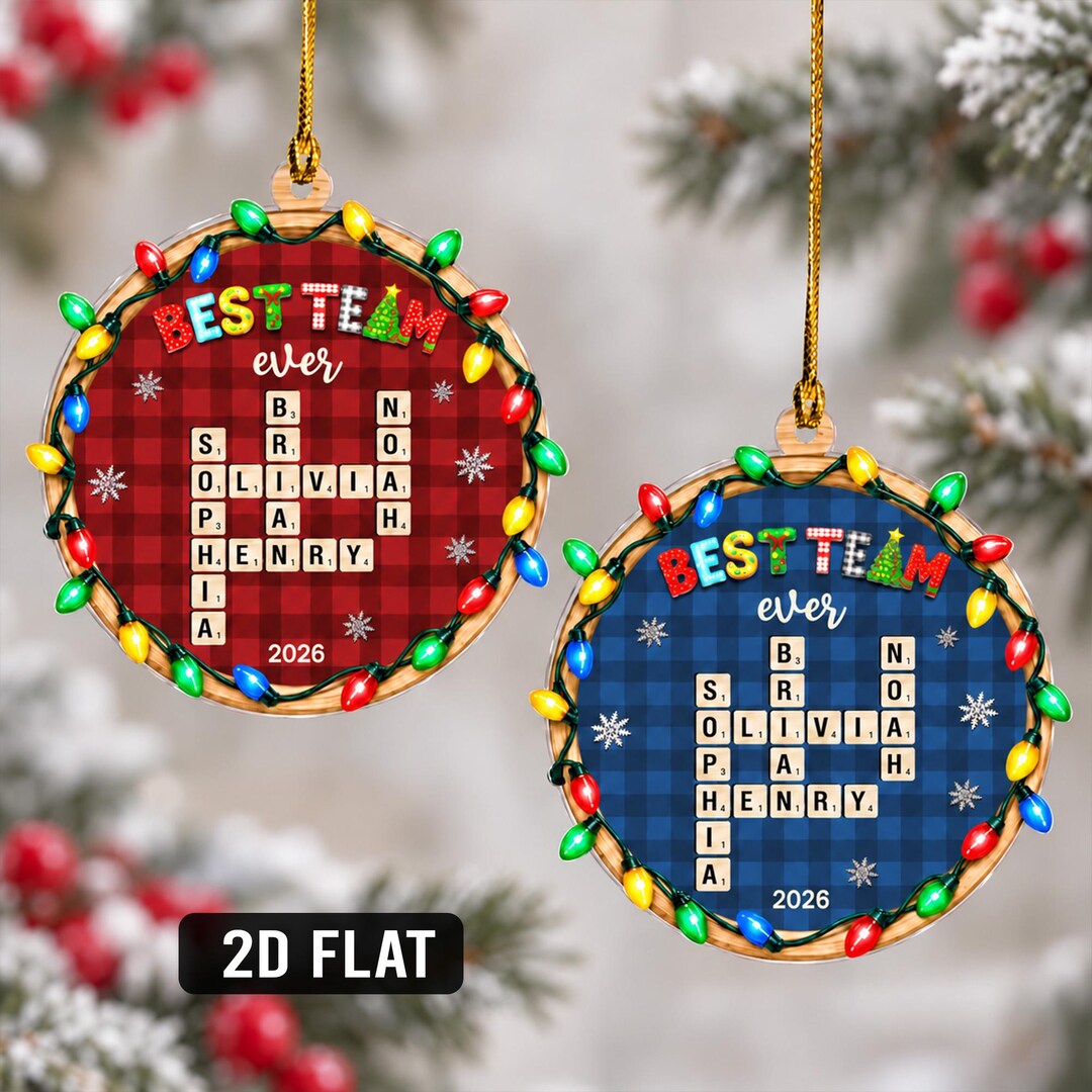 Scrabble Problem Personalized Best Team Ever Scrabble Wooden Ornament, Custom Team Name ...